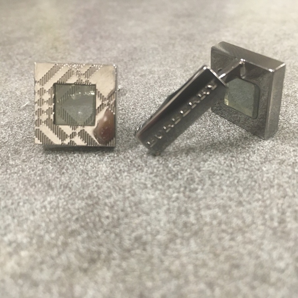 Burberry Nova check metal/ stained glass cufflinks